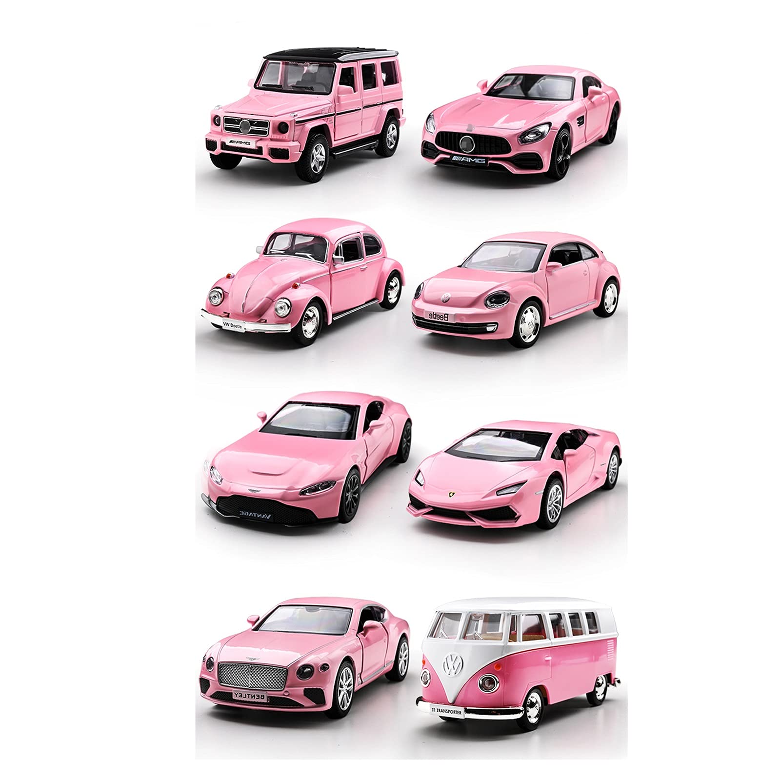 Amazon.co.jp: 1:36かわいいピンクの車合金車モデル車おもちゃ
